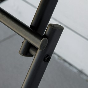 Outsunny Zestaw Bistro 3cz Rattan Polyrattan Stół i Krzesła do Ogrodu Balkonu Szary Wymiary 60x60x72cm | Aosom PL