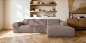 Narożnik GIN 310x192 cm | Pufa w kształcie litery L | Tkanina PUENTE 03 Kremowo-Biała | Nowoczesny Design & Premiumowy Komfort