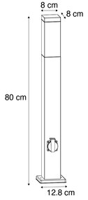 Zewnetrzna Lampa zewnętrzna ciemnoszara 80 cm z gniazdkiem IP44 - Malios Oswietlenie zewnetrzne