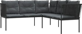 Narożna sofa ogrodowa czarna E9-A78