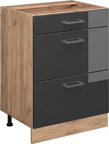 Szafka dolna do kuchni antracyt wysoki połysk 60x46x81.6 r-line