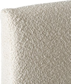 Łóżko Tapicerowane 140x200 cm MARSYLIA ze Stelażem i Pojemnikiem Dwuosobowe Boucle Kremowe