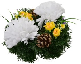 Wianek na Dzień Zaduszny Białe chryzantemy, 20 cm