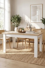 Klasyczny stół dąb sonoma + biały grafit połysk L6-K80