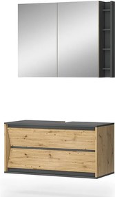 Zestaw mebli łazienkowych antracyt/artisan 100x45x50 edelin