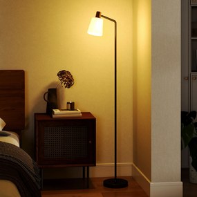 HOMCOM Lampa stojąca LED do salonu z obrotową głowicą 350° Lampa podłogowa z 3000K/4000K/6500K Czarna