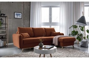 Ceglasty narożnik rozkładany Miuform Scandic Lagom, prawostronny