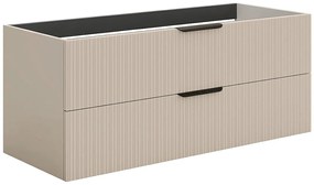 Szafka łazienkowa wisząca  prążkowana - Kolor beżowy - 120 cm - DALIKO