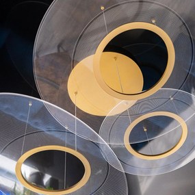 Designerska lampa z trzema okrągłymi kloszami Eclipse No.3
