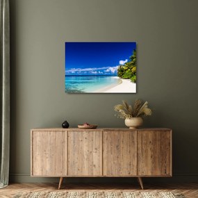 Obraz na szkle tropikalnej plaży (70x50 cm)