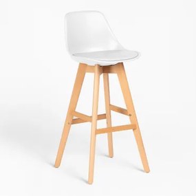 Zestaw 4 Wysokich Krzeseł Nordic Edition Biała & ↑75 Cm - Sklum