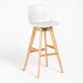 Zestaw 4 Wysokich Taboretów Nordic Edition Biała & ↑75 Cm - Sklum
