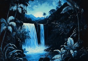Fototapeta - Nocny wodospad (196x136 cm)