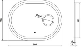 Mexen Umba lustro łazienkowe podświetlane z lusterkiem kosmetycznym 80 x 60 cm, LED 6000K, antypara - 9822-080-060-611-00