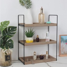 Półka kolumnowa Etagère Ero z 3 poziomami, drewno paulowniowe.