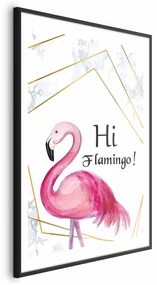 Plakat Hi flamingo 21x30 cm z ramą czarną z marginesem ARTGEIST B