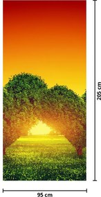 Fototapeta na drzwi - Serce w koronach drzew (95x205cm)
