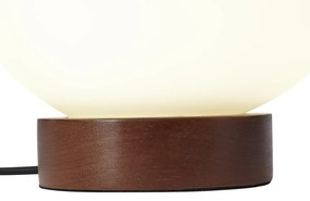 Lampa stołowa Japandi drewniana z opalowym szkłem - SallyJapandi Oswietlenie wewnetrzne
