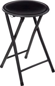 Składany Stołek Czarny "Basic" 44cm - Trendy Design