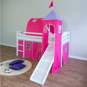 Łóżko piętrowe 90x200 cm Różowe