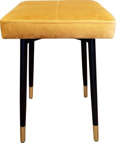 Taboret MAX tkanina Welur stelaż metalowy STOŁEK LOFT : Kolor nogi - Czano-złota stożek, Kolor tkaniny - VELVET - MG15, Typ tkaniny - Velvet