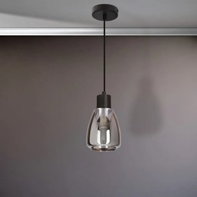 Czarna lampa wisząca ze szklanym kloszem ø 12 cm Moldo – Candellux Lighting