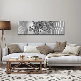 Obraz - Czarno-białe bąbelki (170x50 cm)