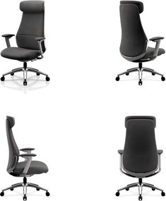 Ergonomiczny fotel biurowy tapicerowany Command, szara tkanina