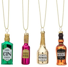 Szklane ozdoby świąteczne wykonane ręcznie zestaw 4 szt. 10 cm Christmas Cheer – Sass & Belle