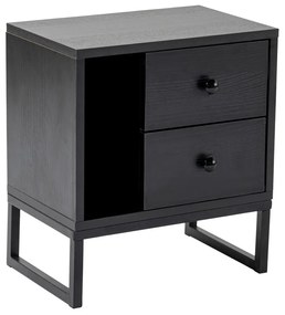 Stolik nocny Glimmer Wood Czarny