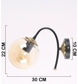 Kinkiet w czarno-żółtym kolorze ø 15 cm Yoyo – Squid Lighting