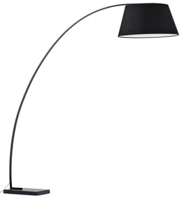 Czarna lampa stojąca z tekstylnym kloszem (wysokość 210 cm) Juhe – Kave Home