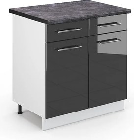Szafka dolna do kuchni antracyt wysoki połysk 80x60x82 fame-line
