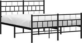 Czarne dwuosobowe metalowe łóżko 120x200 S5-E40