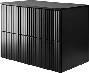 Szafka pod umywalkę, Czarny, 80 x 57 x 46 cm, uchwyt czarny + Blat