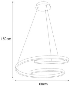 Biała lampa wisząca LED w kształcie spirali - A496-Zaxa