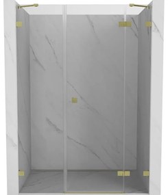 Mexen Lunar drzwi prysznicowe uchylne prawe 145 cm, transparent, złote szczotkowane - 834S-145-050-55-00-P