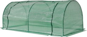Outsunny Szklarnia, szklarnia z drzwiami, inspekt, dom dla roślin, hodowla roślin, Stal, Tworzywo sztuczne, 200 x 100 x 80 cm, Zielona