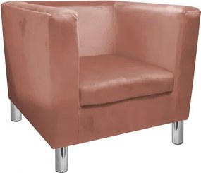 Fotel Monaco tkanina Welur : Kolor nogi - Chrom, Kolor tkaniny - VELVET - MG58, Wysokość nogi - 15 cm