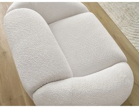 Biały fotel z materiału bouclé Tina – Bobochic Paris