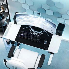 Biurko gamingowe z regulacją wysokości Diablo X-Tensio 110 cm, kolor biały