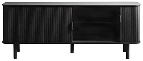 Czarna szafka pod TV w dekorze dębu 160x56 cm Cavo – Unique Furniture