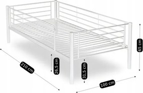 Łóżko Piętrowe Dla Dzieci 90x200 cm RODEZ Metalowe Białe Loft