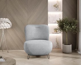 Fotel LUIS skandynawski wolnostojący na metalowych nogach w tkaninie NOW OR NEVER 92