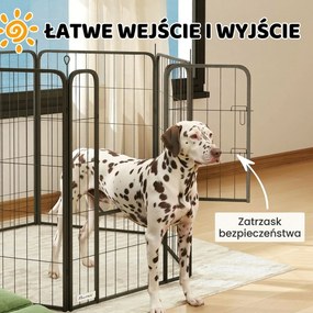 PawHut Wybieg dla psów z 6 panelami, solidny, z bezpiecznymi drzwiami, do użytku wewnątrz i na zewnątrz, do ogrodu, na kemping, 100 cm wysokości