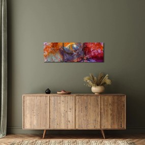 Obraz - Abstrakcyjna sztuka tuszu (z zegarem) (90x30 cm)