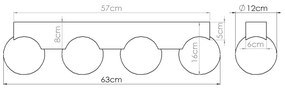 Plafon BULBO 4 naturalne drewno SOLLUX  LIGHTING