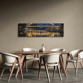 Obraz mostu z fontanną (170x50 cm)