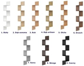 Szara narożna półka ścienna na książki T5-P11