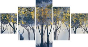 Obraz jelenia w lesie (125x70 cm)
